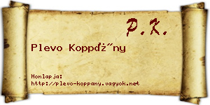 Plevo Koppány névjegykártya